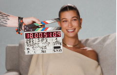 Hailey Bieber filming making of rhode: year one