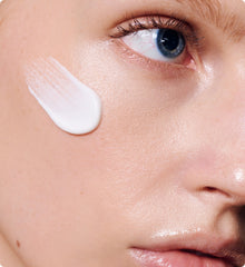barrier butter swatch on a model's face