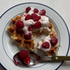waffles with raspberry