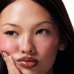 model wearing date cake blush