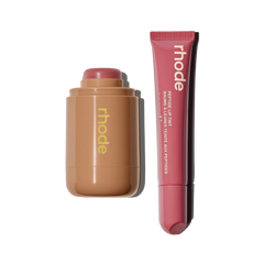 pocket blush tan line and peptide lip tint salty tan