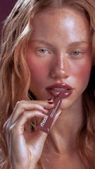 model wears peptide lip tint in pbj