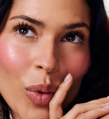 juliana wears peptide lip treatment in strawberry glaze