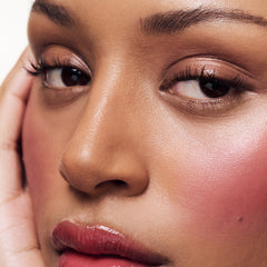 model wears pocket blush in plum