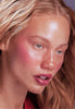 model wears pocket blush in plum