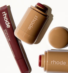 pocket blush date cake, plum, lip tint pbj