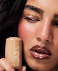 model holds pocket blush