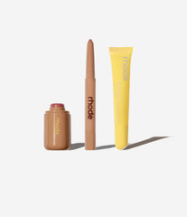 pocket blush in tan line, peptide lip shape in lean, peptide lip tint lemontini