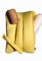 yellow bubble bag, pocket blush, lemontini plt, glazing mist