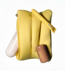 yellow bubble bag, lemontini plt, glazing mist, pocket blush