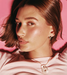 Hailey Bieber wears peptide lip tint in jelly bean