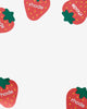 anna with rhode strawberry sticker, wearing peptide lip treatment in strawberry glaze
