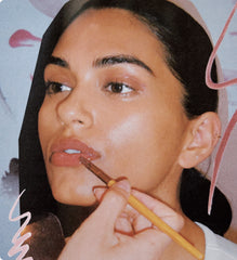 model wears peptide lip tint ribbon