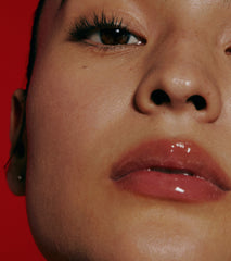 a model with glossy lips