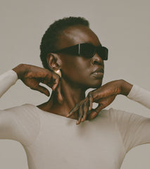 Model wearing sunglasses