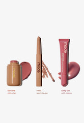 tan line pinky tan, twist warm taupe, salty tan soft mauve