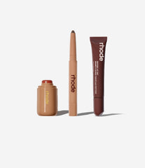 pocket blush sun soak, peptide lip shape flex, peptide lip tint espresso