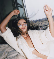 model wearing rhode eye patches