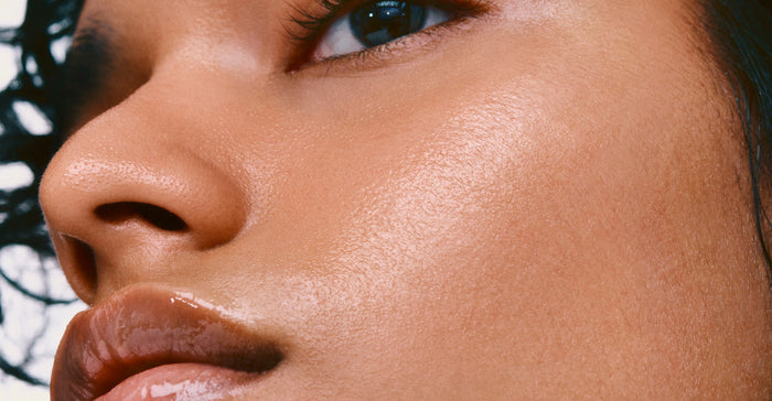 model with glazed skin