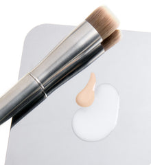 glazing milk, foundation, and makeup brush