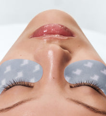 model wears r icon peptide eye prep