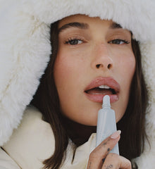 hailey bieber with peptide lip boost