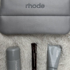 mini grey bubble bag, little glazing milk, scented peptide lip tint espresso, little barrier butter