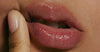 close up of model's glossy lips