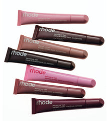 Set of rhode peptide lip tints in various shades on a white background