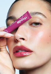 hailey with scented peptide lip tint raspberry jelly