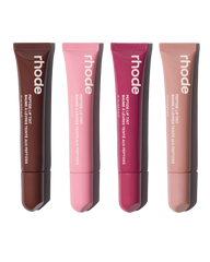 All 4 shades of Peptide Lip Tint - in shades Ribbon, Toast, Raspberry Jelly, and Espresso 