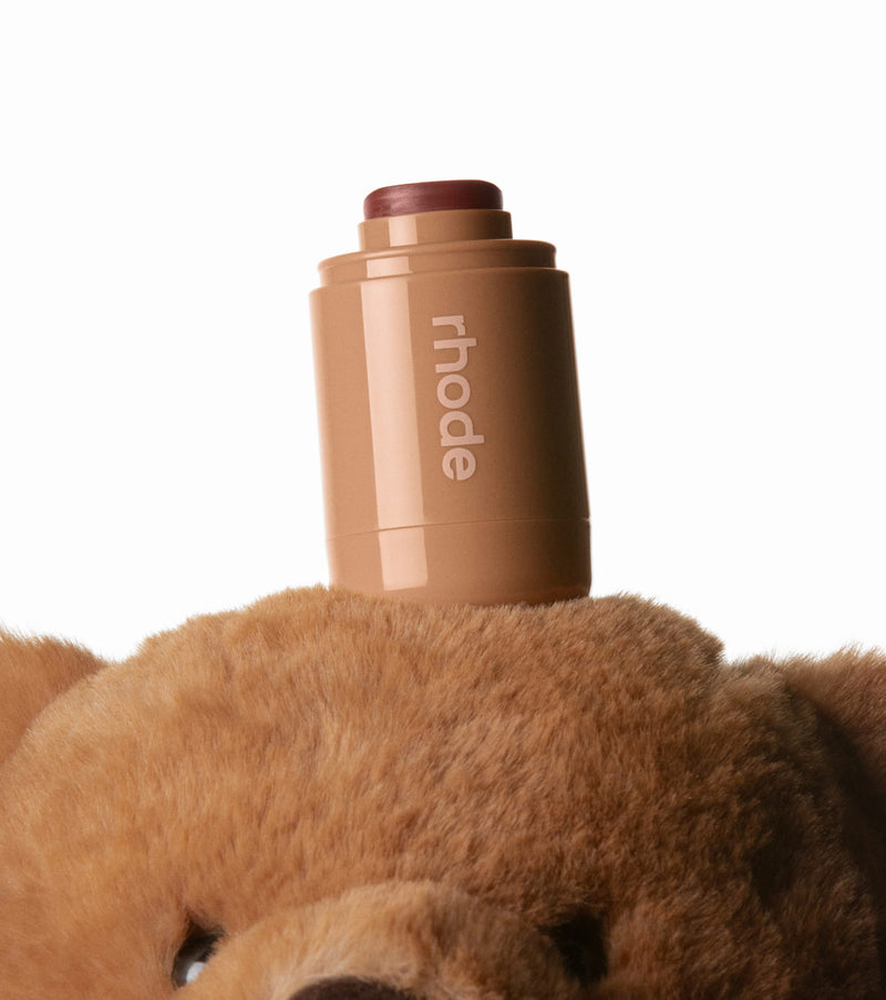 pocket blush toasted teddy on top of a teddy bear