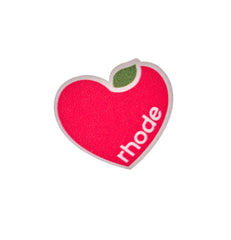 pink heart with rhode logo embroidered